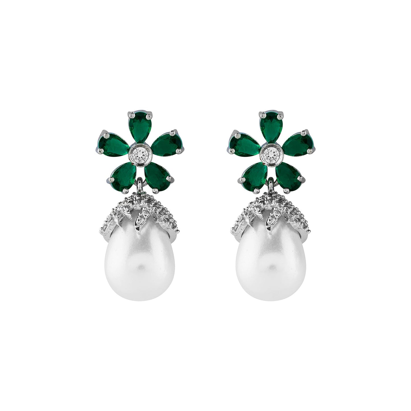 Teejh Almaz Silver and Green Earring