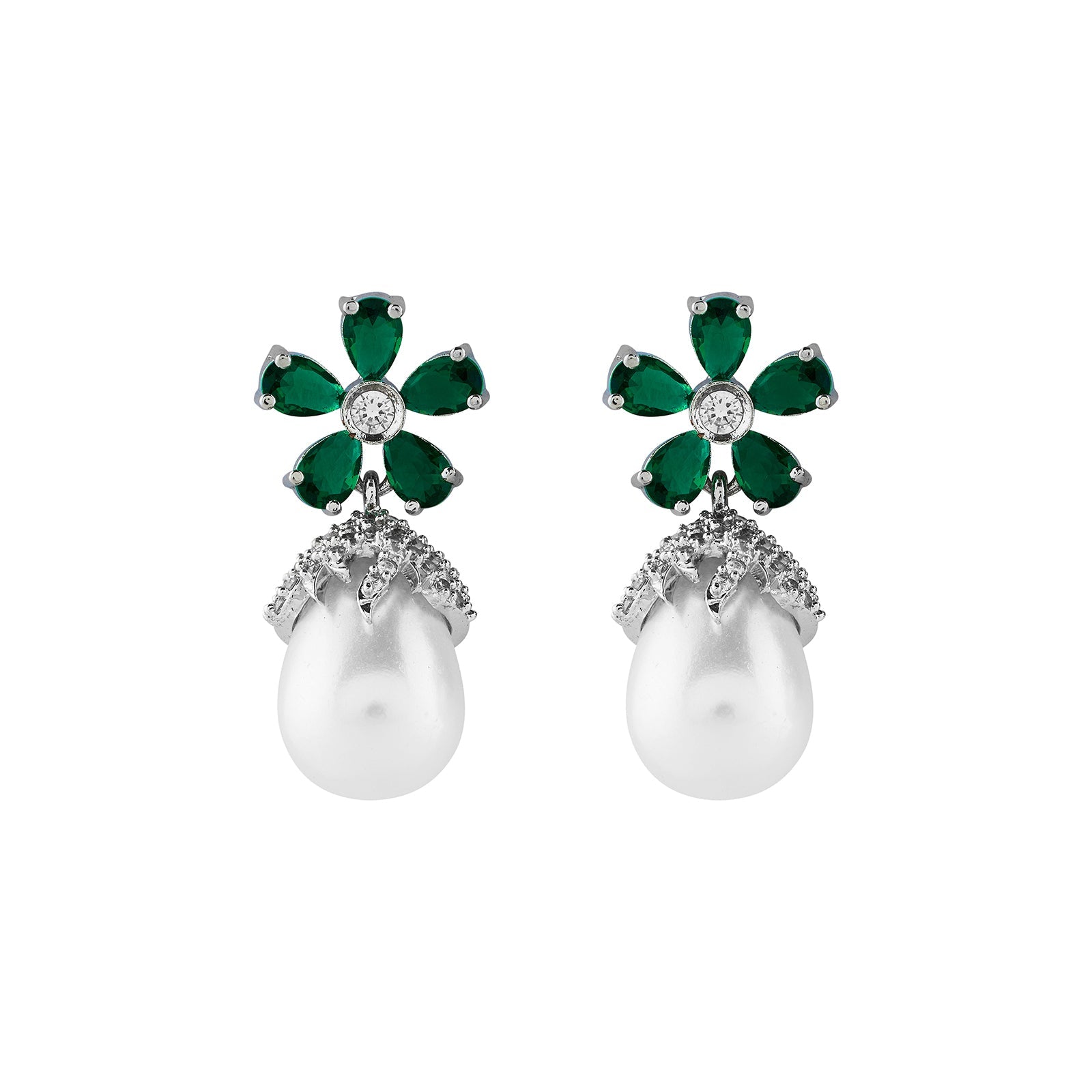 Teejh Almaz Silver and Green Earring