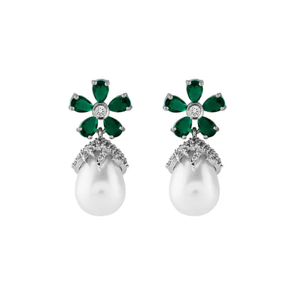 Teejh Almaz Silver and Green Earring