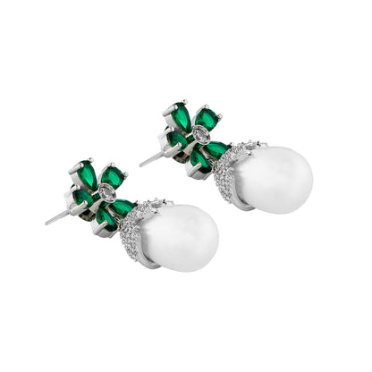 Teejh Almaz Silver and Green Earring