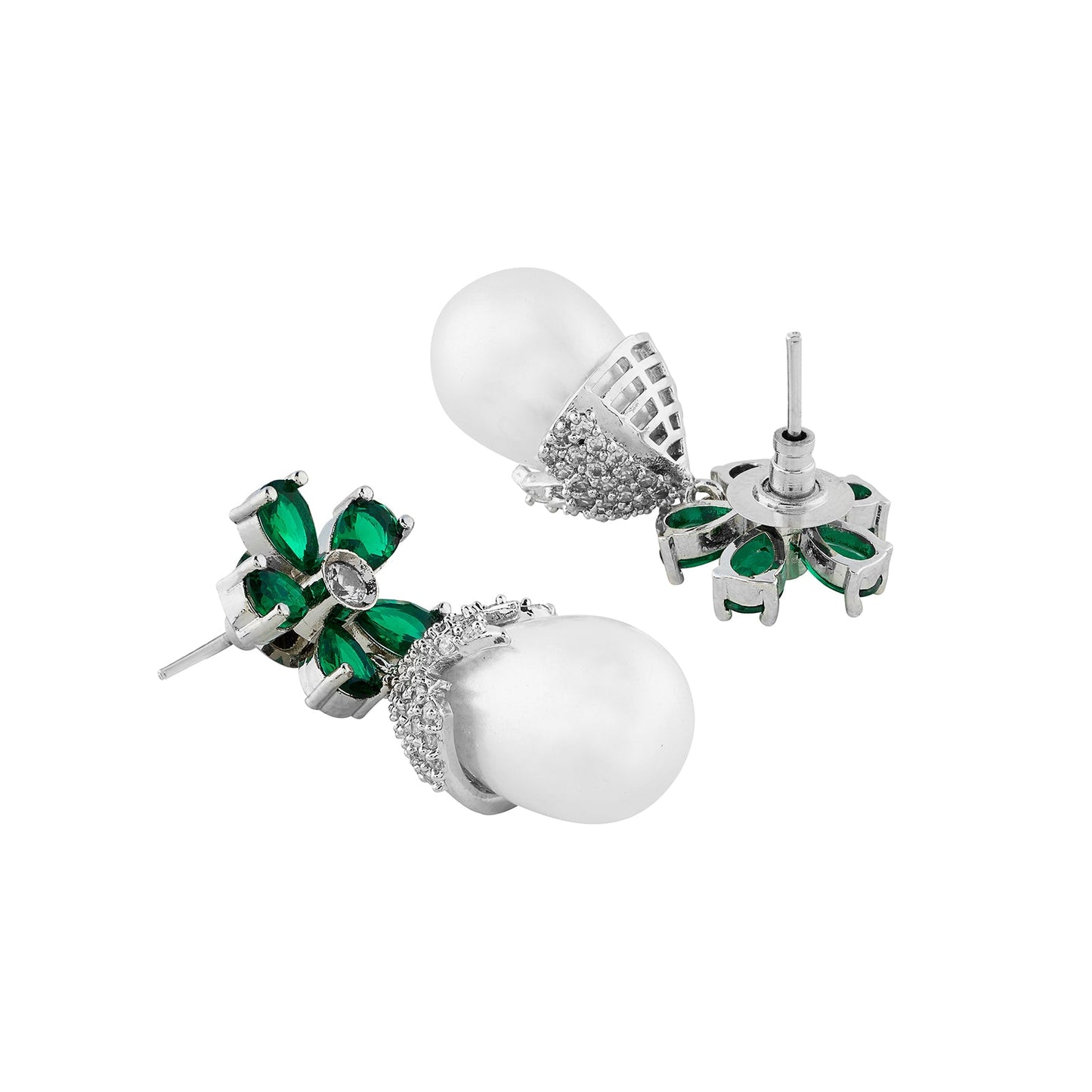 Teejh Almaz Silver and Green Earring
