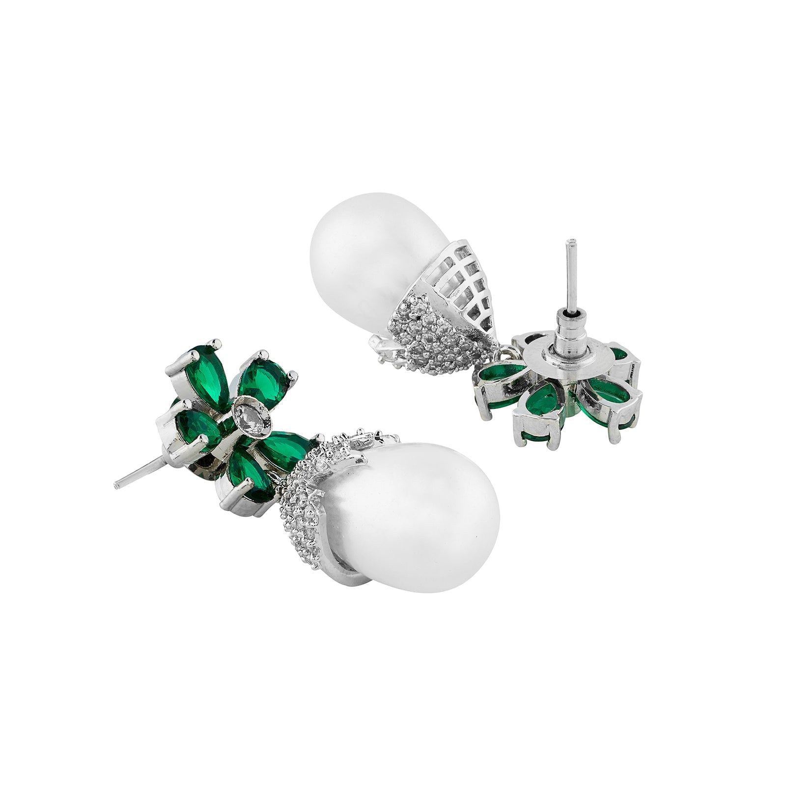 Teejh Almaz Silver and Green Earring