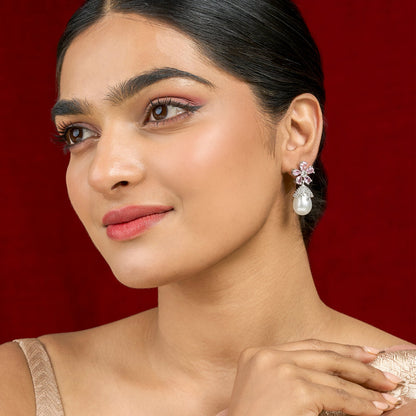 Teejh Almaz Silver and Pink Earring