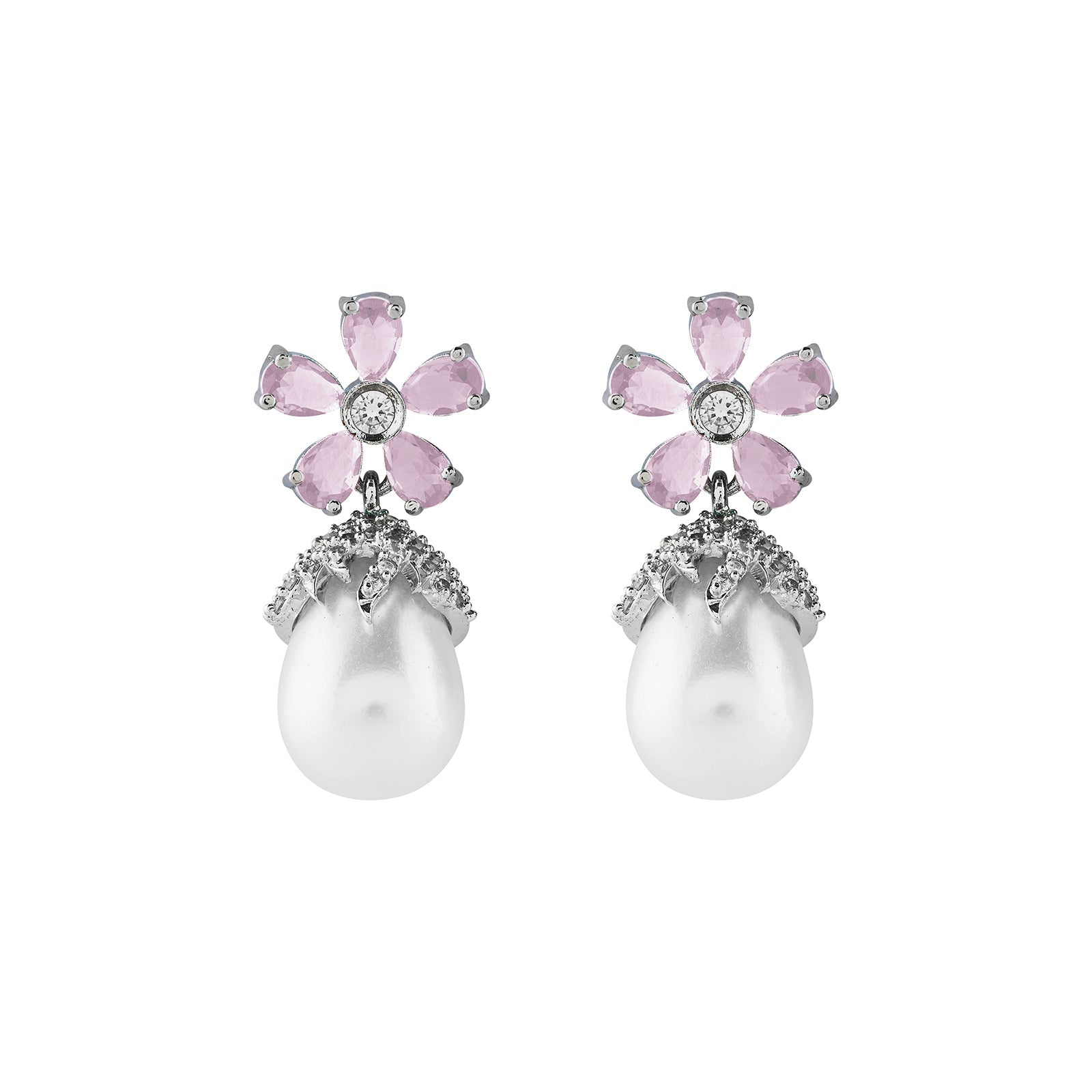 Teejh Almaz Silver and Pink Earring