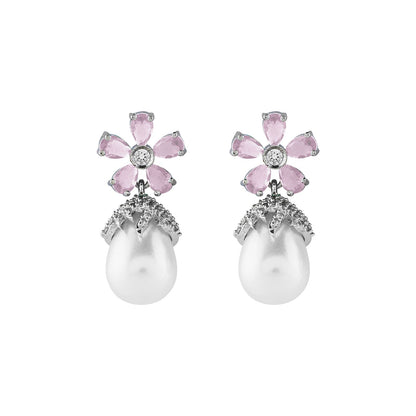 Teejh Almaz Silver and Pink Earring