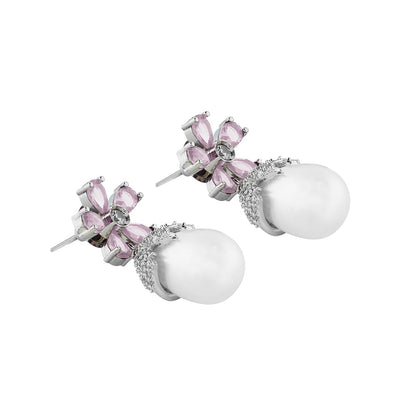 Teejh Almaz Silver and Pink Earring