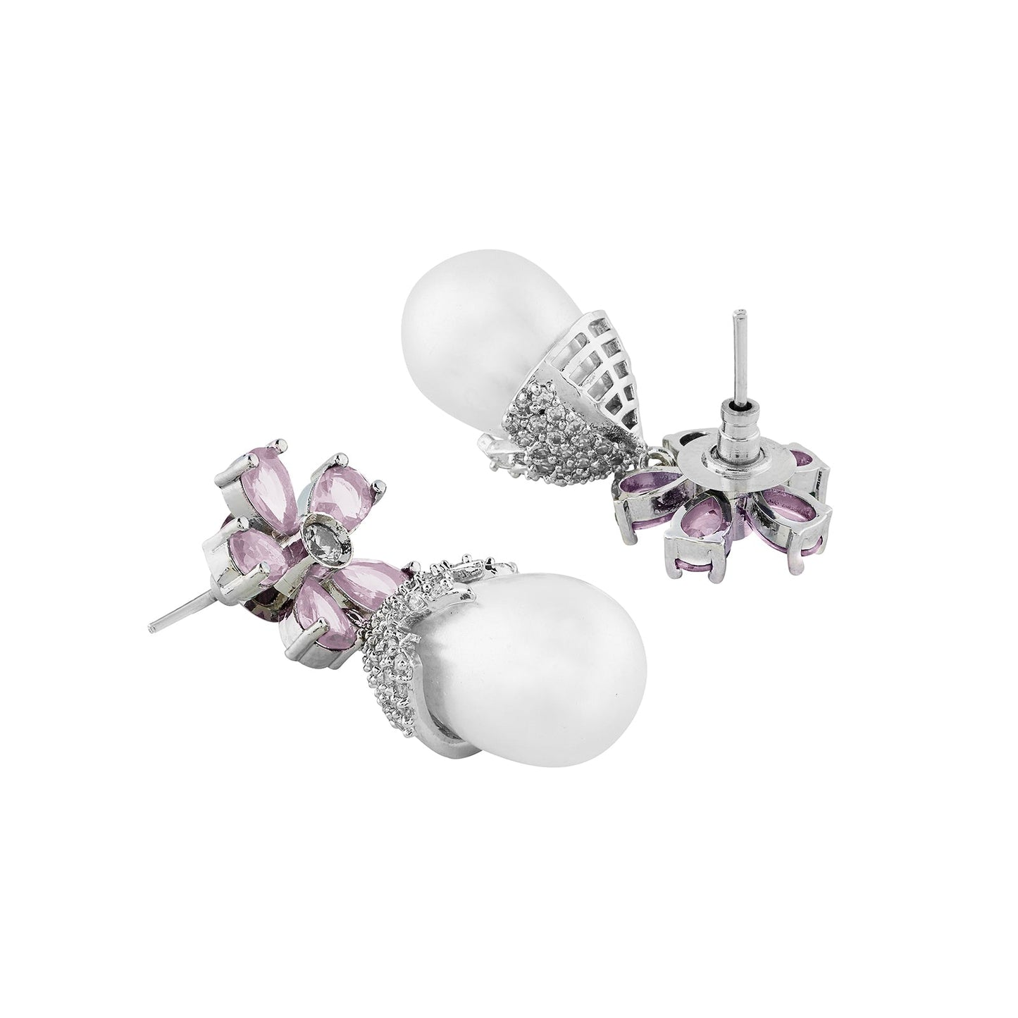 Teejh Almaz Silver and Pink Earring