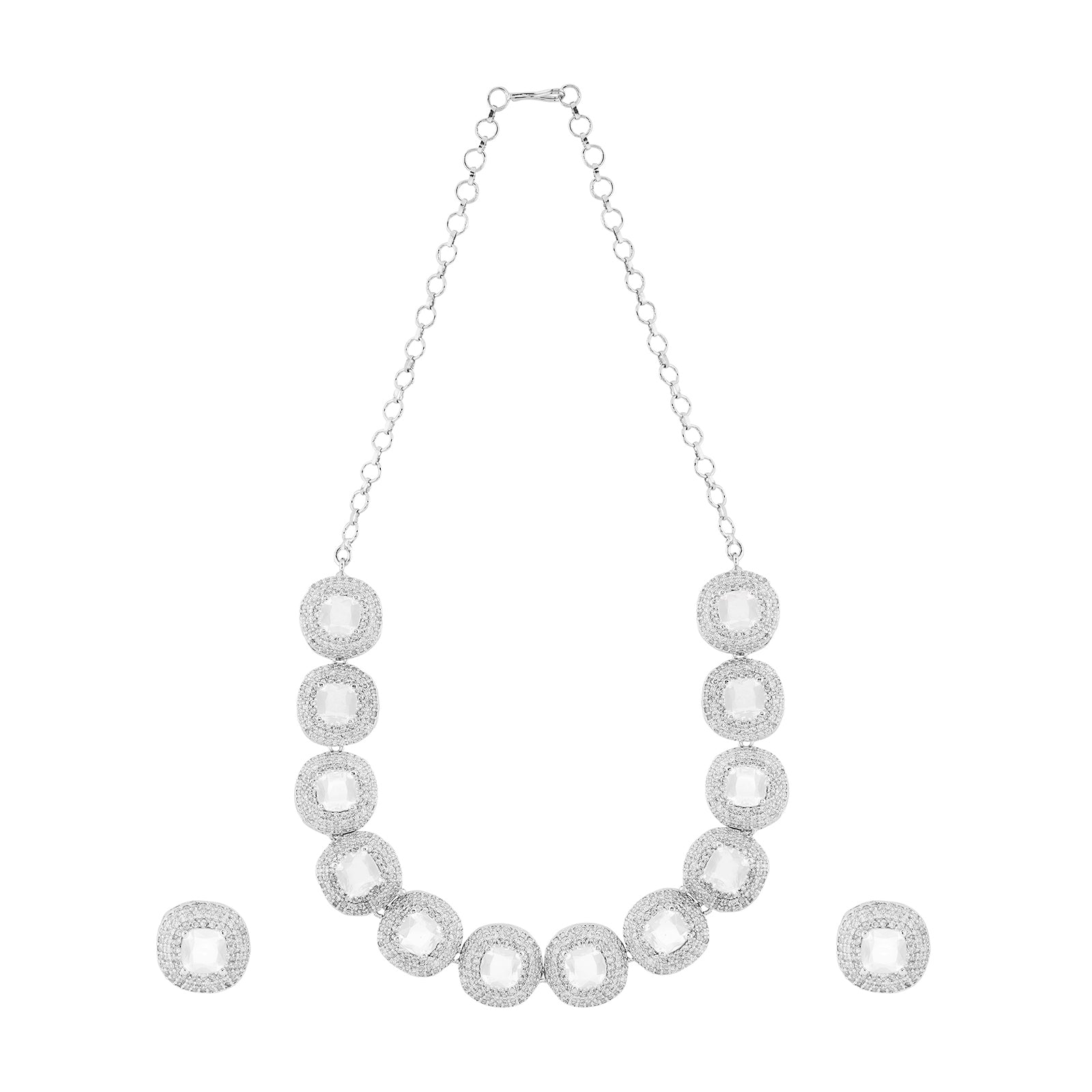 Teejh Celeste Silver Stone Necklace Set