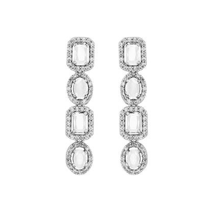 Teejh Elysia Silver and White stone Necklace set