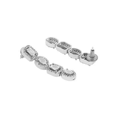 Teejh Elysia Silver and White stone Necklace set
