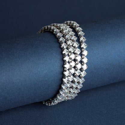 Teejh Glowy Silver Bangles