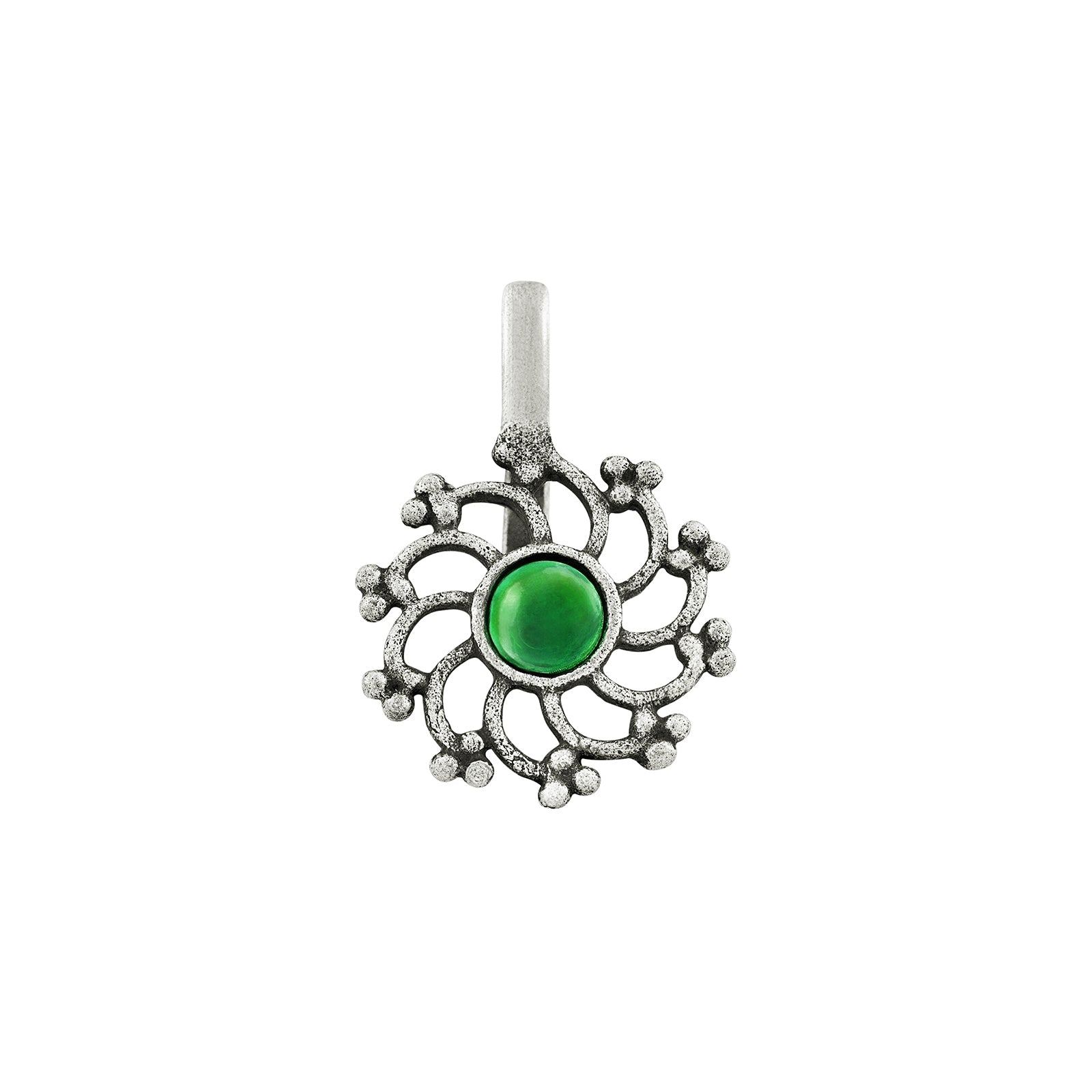 Teejh Surmayi Green stone Press on Nosepin