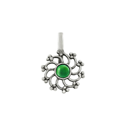 Teejh Surmayi Green stone Press on Nosepin