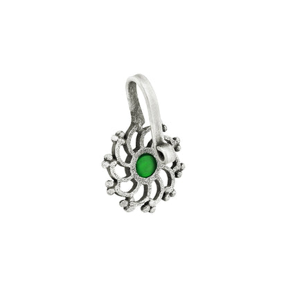 Teejh Surmayi Green stone Press on Nosepin