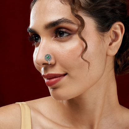 Teejh Nurni Green Stone Press on Nosepin