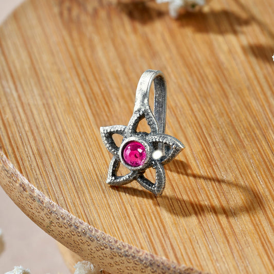 Teejh Anali Red Stone Press on Nosepin
