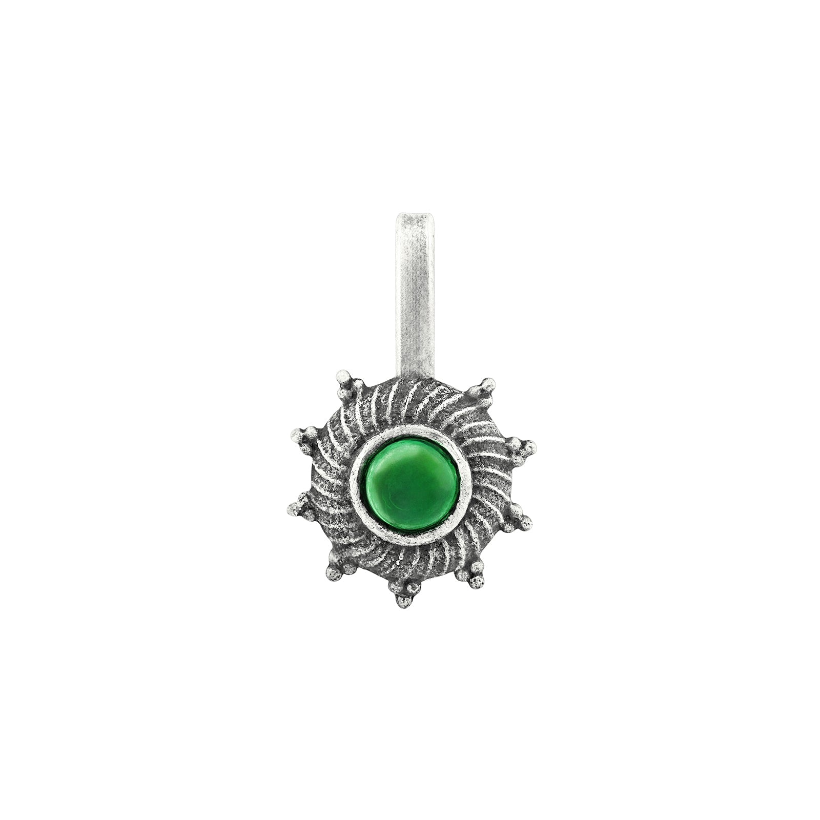 Teejh Afsana Green Stone Press on Nosepin