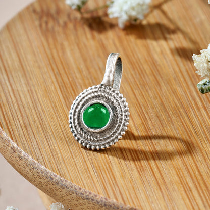 Teejh Vanika Green Stone Press on Nosepin