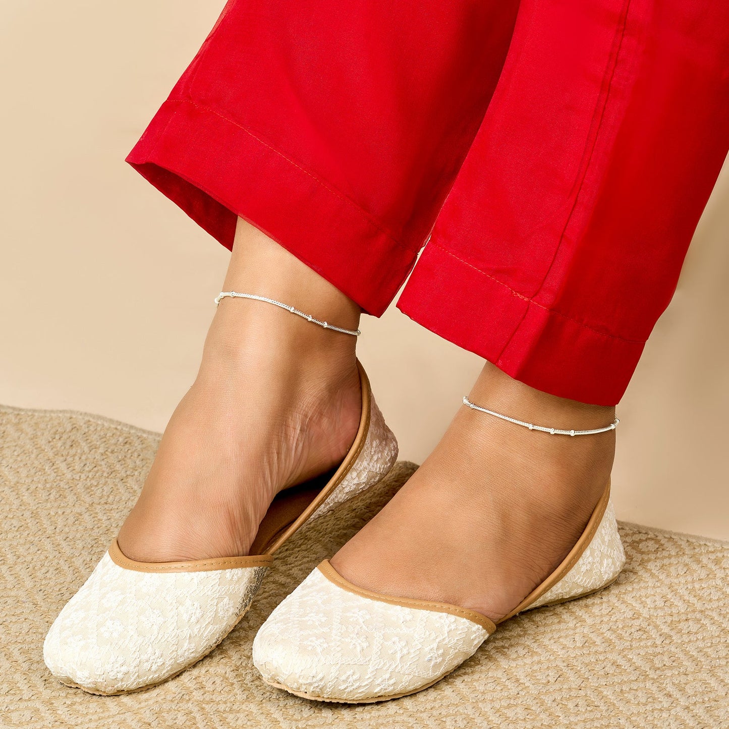 Teejh Saashi Silver Payal