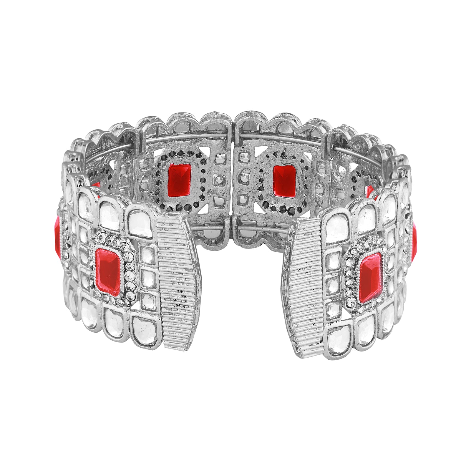 Teejh Kaarvi Red stone Silver Bracelet