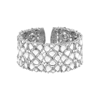 Teejh Kaarviya intricate Silver Bracelet