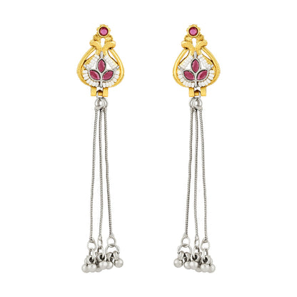 Teejh Aureya Red Dual tone Danglers