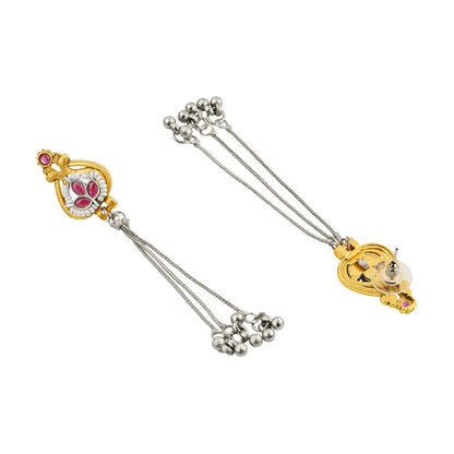 Teejh Aureya Red Dual tone Danglers
