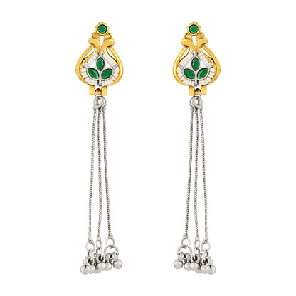Teejh Aureya Green Dual tone Danglers