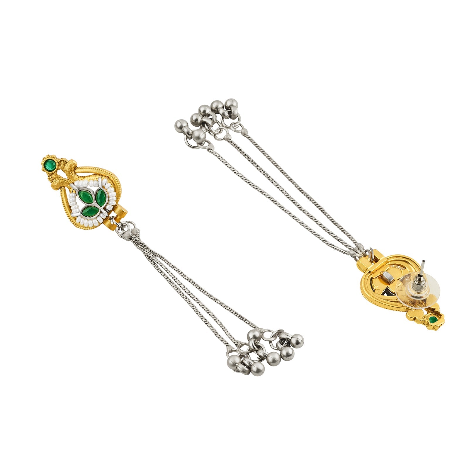 Teejh Aureya Green Dual tone Danglers
