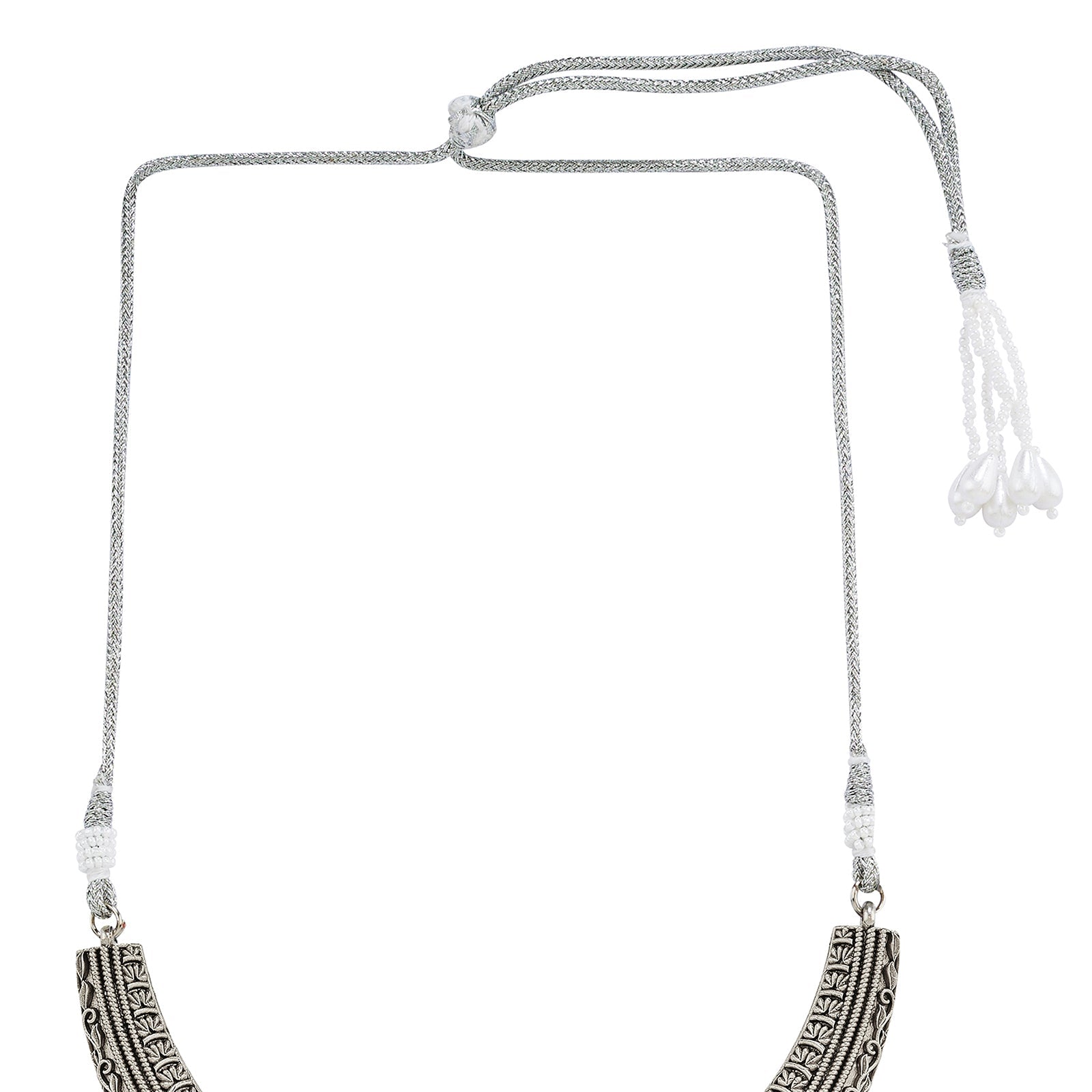 Teejh Aarzaa Silver Ghungroo Necklace Set