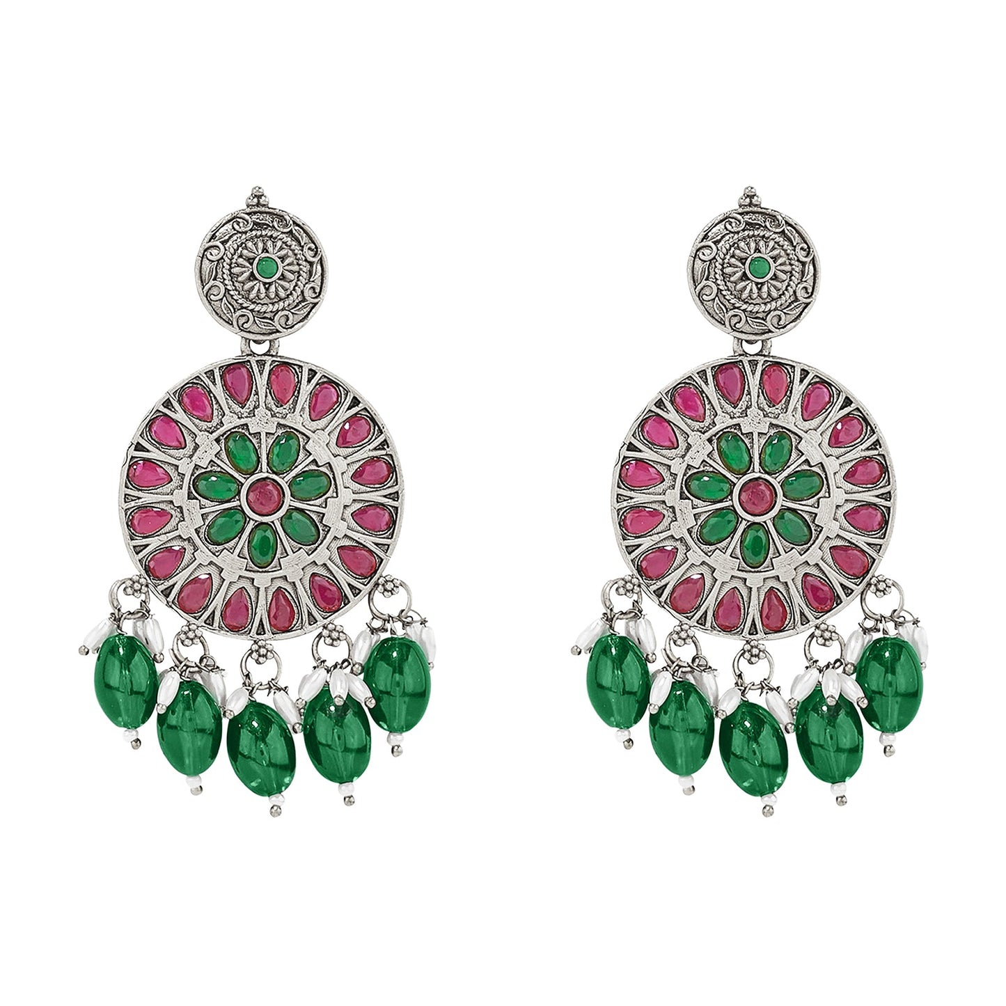 Teejh Aarzaa Silver Ghungroo Necklace Set