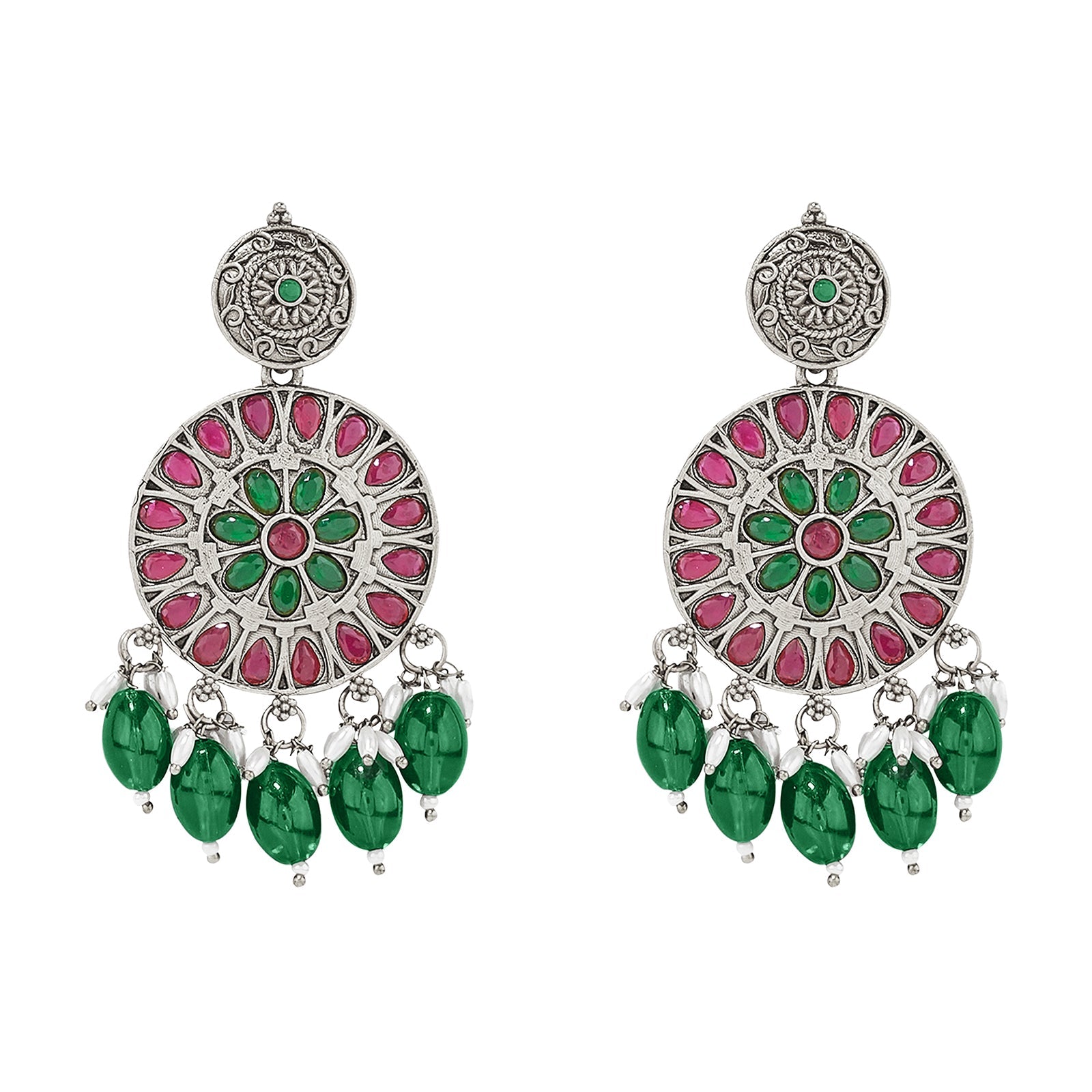 Teejh Aarzaa Silver Ghungroo Necklace Set