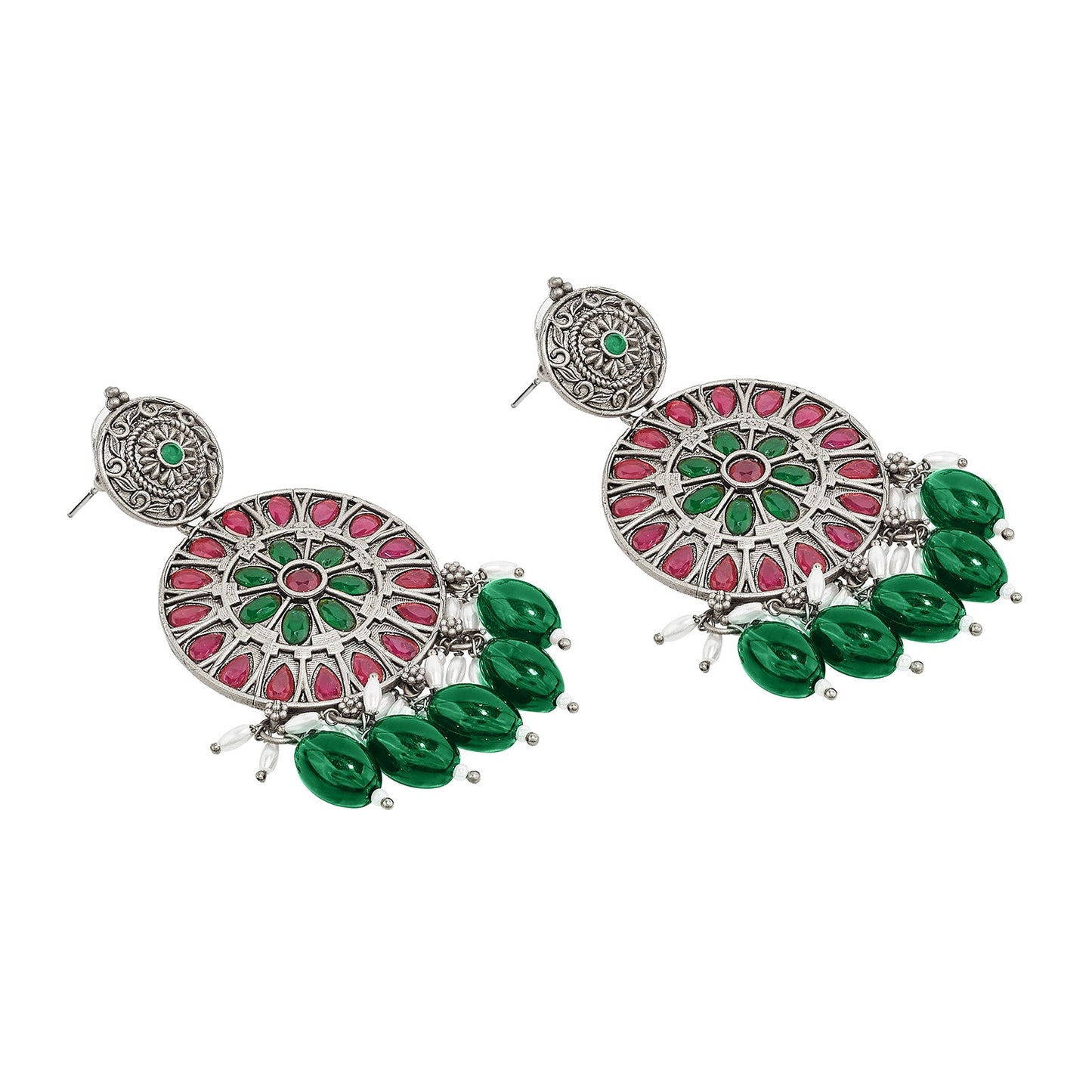 Teejh Aarzaa Silver Ghungroo Necklace Set