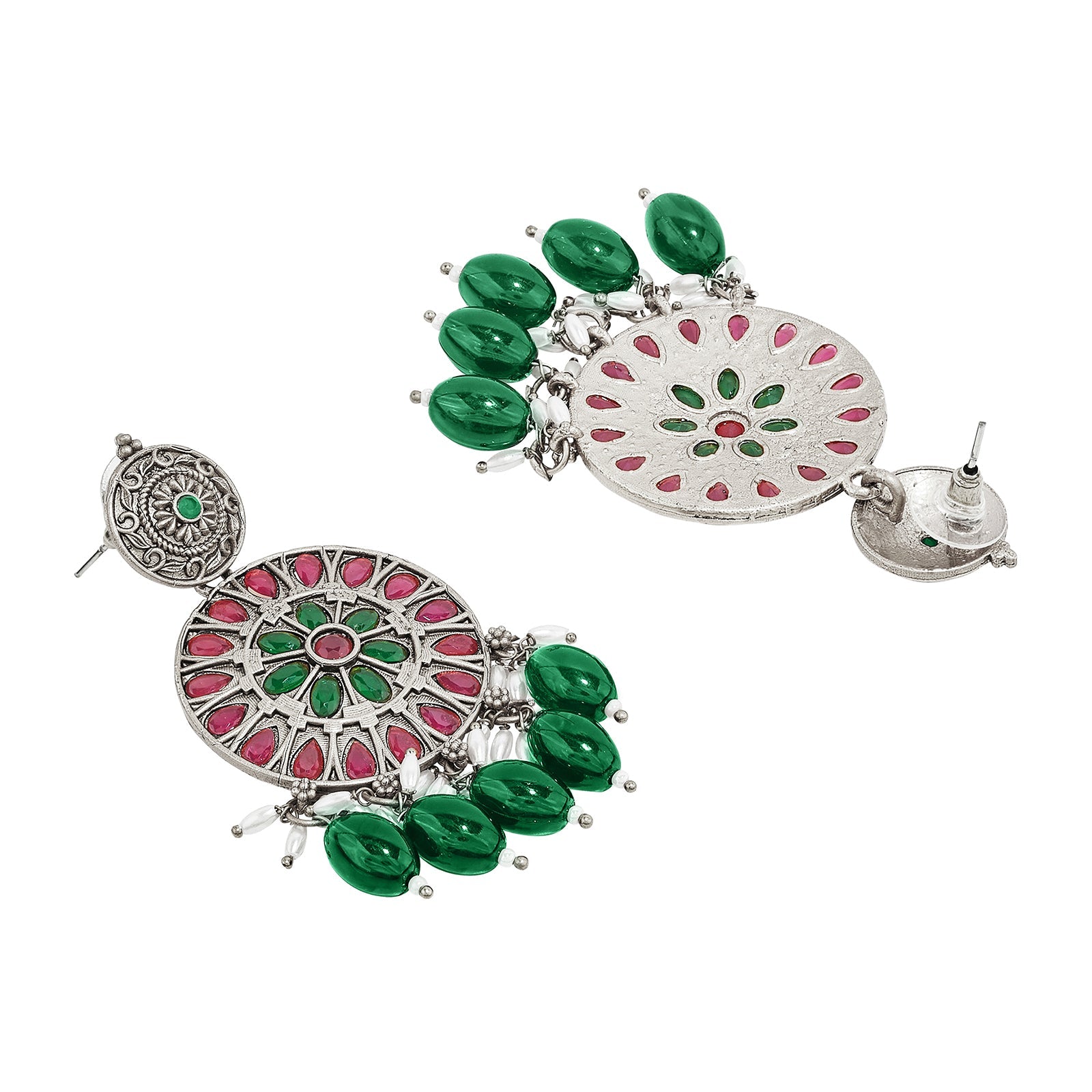 Teejh Aarzaa Silver Ghungroo Necklace Set