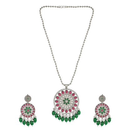 Teejh Rupika Beaded Silver Necklace Set