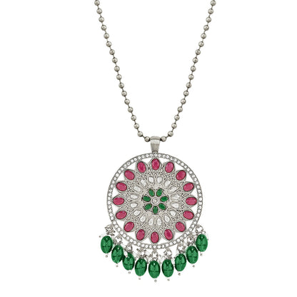 Teejh Rupika Beaded Silver Necklace Set