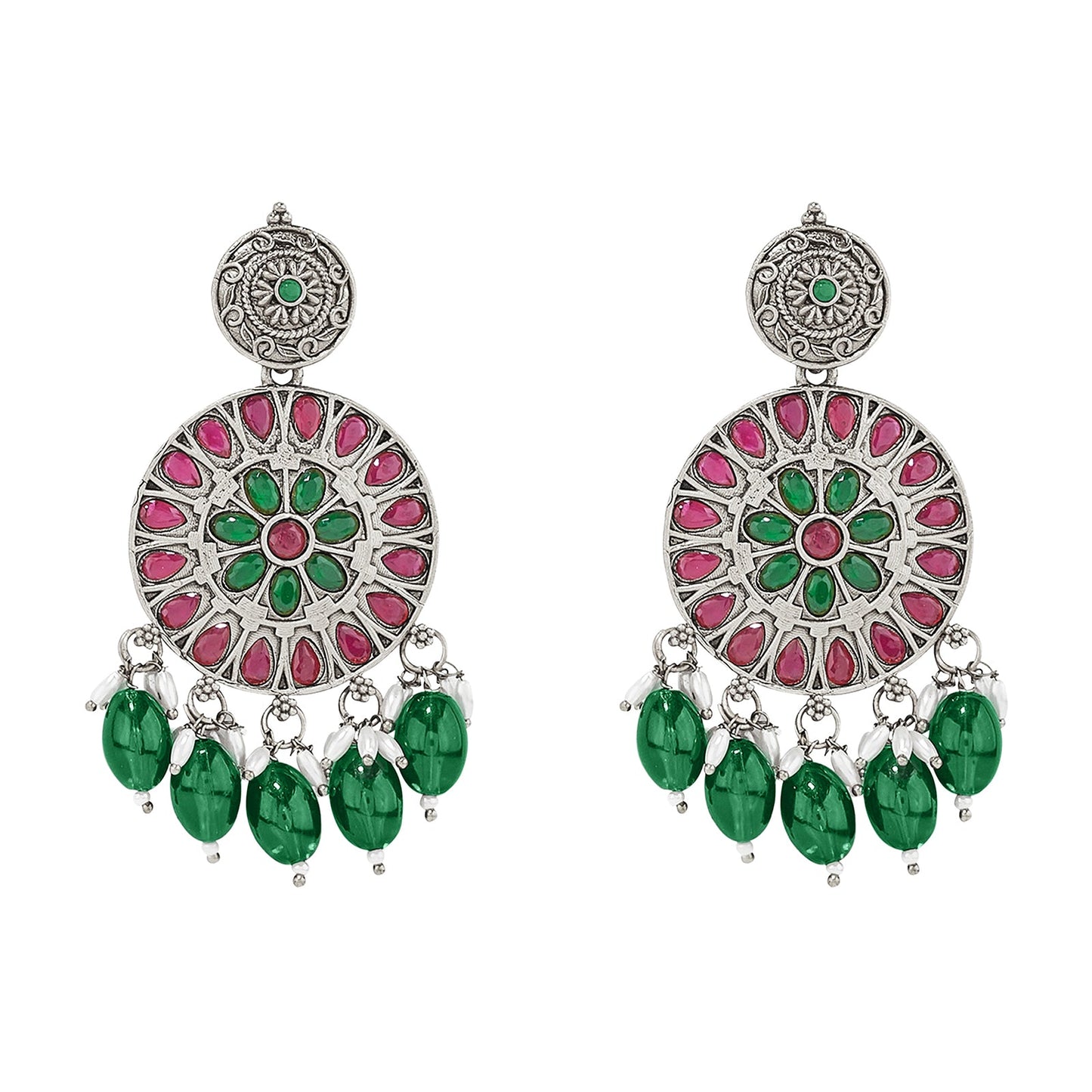 Teejh Rupika Beaded Silver Necklace Set