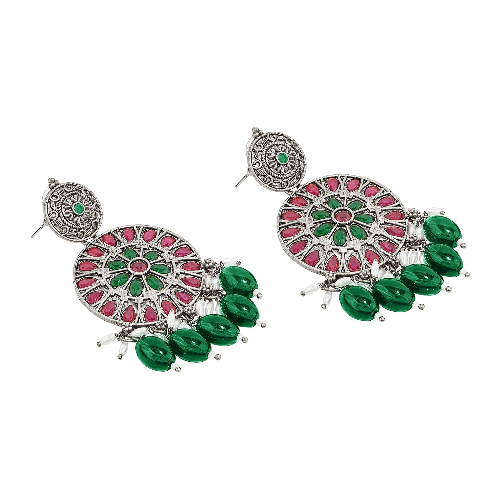 Teejh Rupika Beaded Silver Necklace Set