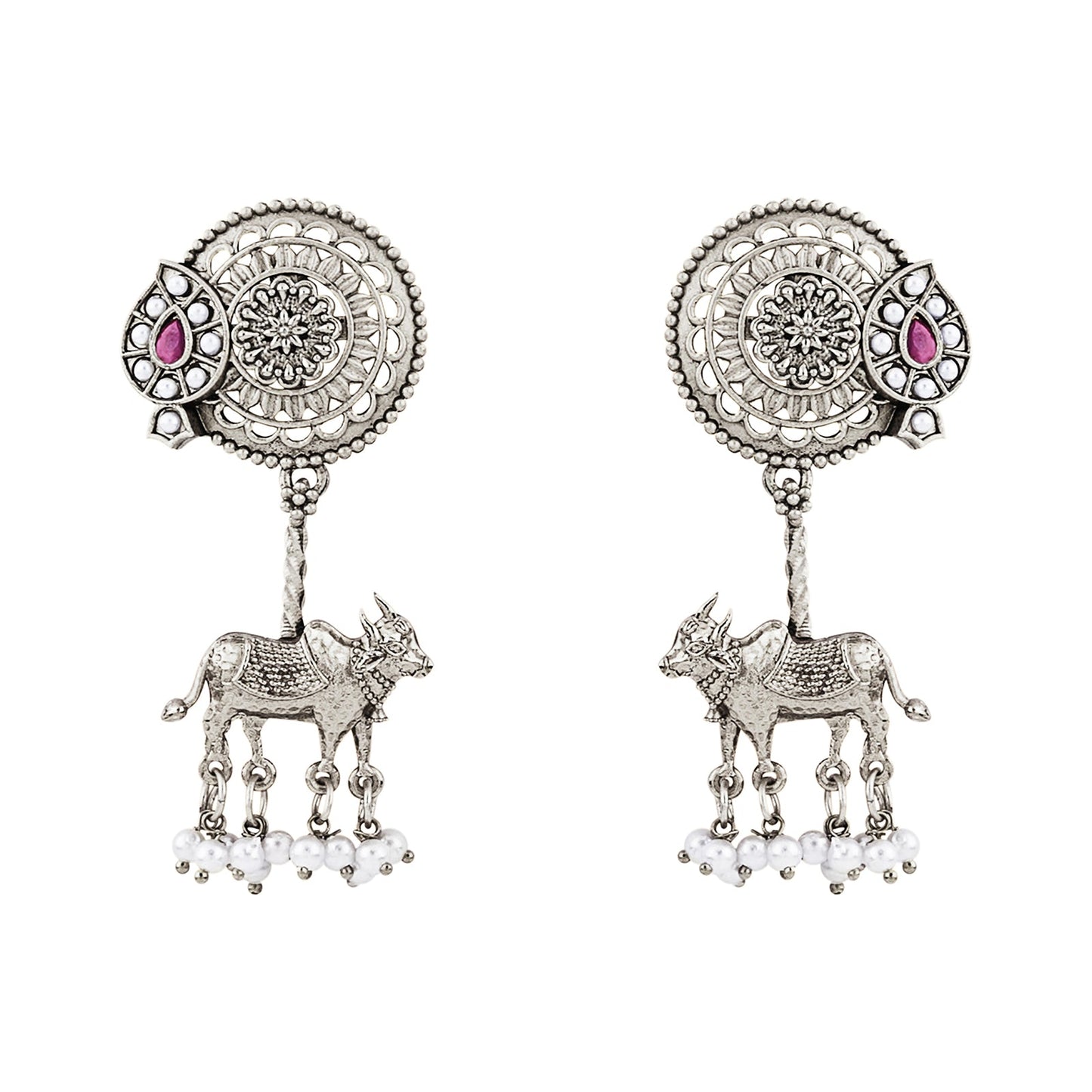 Teejh Dyuti Silver Danglers