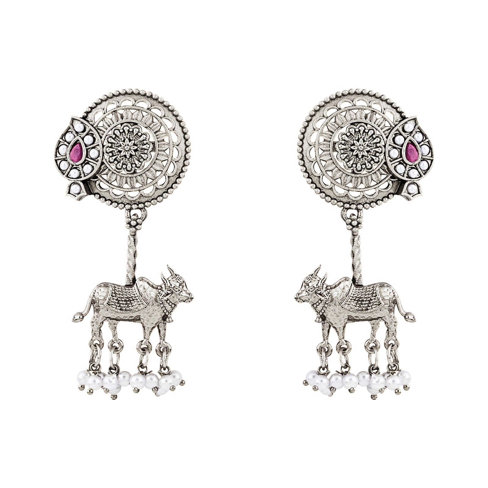 Teejh Dyuti Silver Danglers