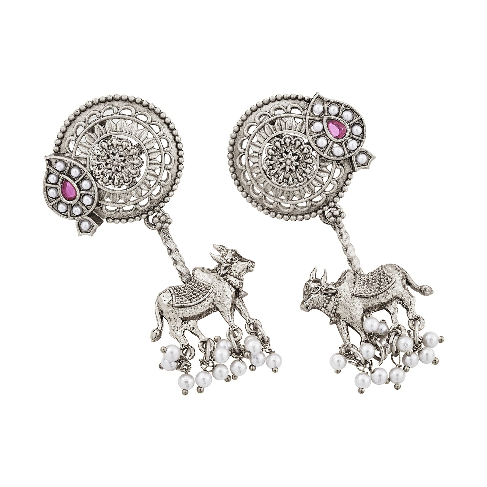 Teejh Dyuti Silver Danglers
