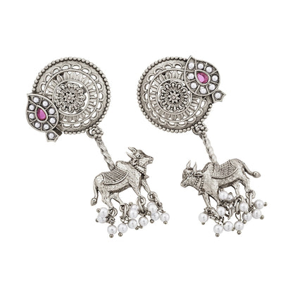 Teejh Dyuti Silver Danglers