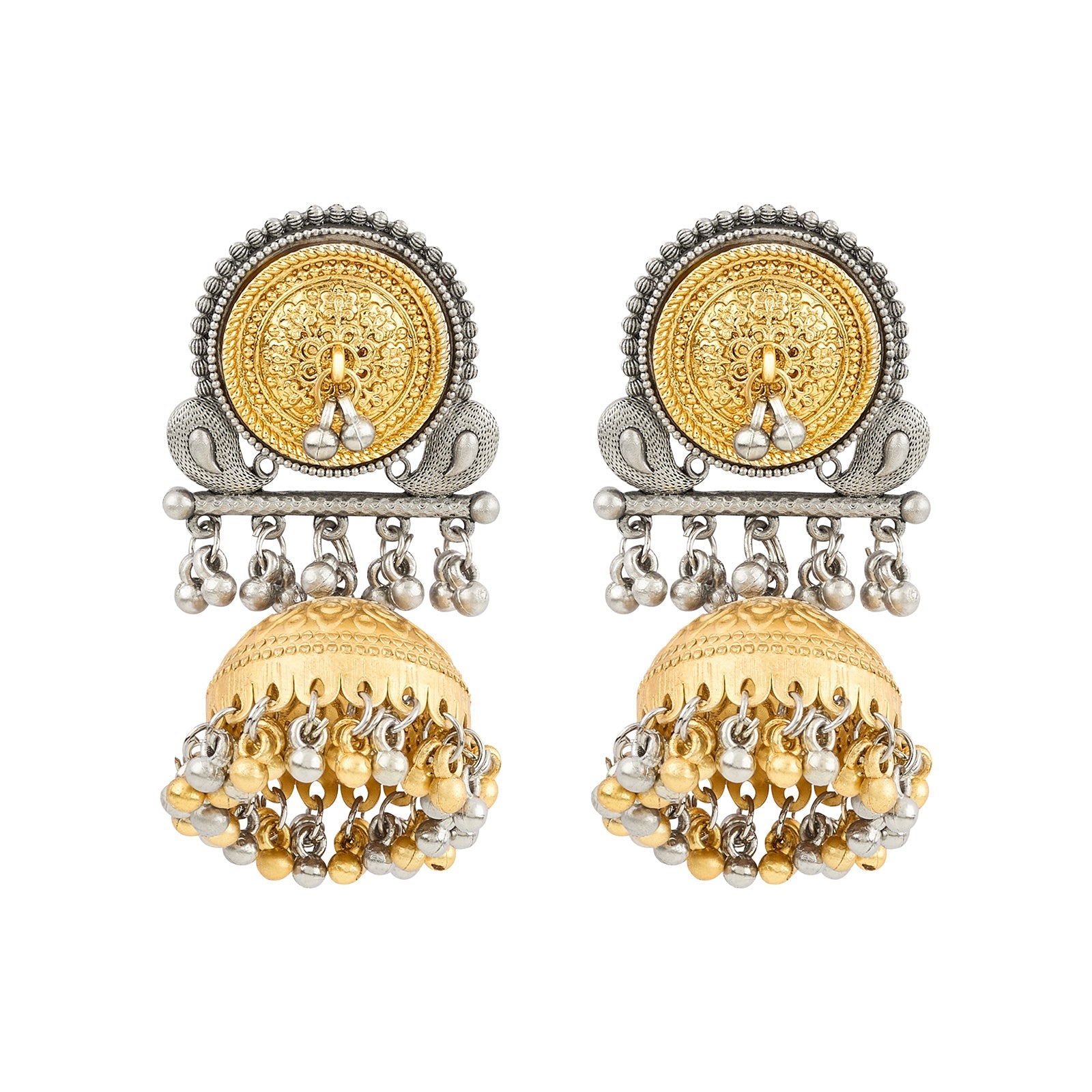 Teejh Svar Dual Tone Ghungroo Jhumka