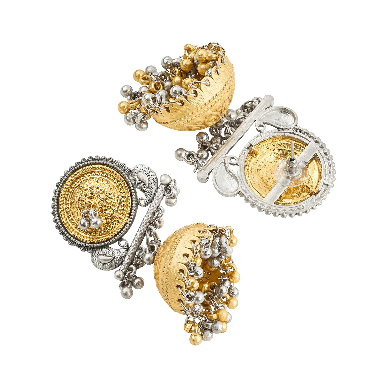 Teejh Svar Dual Tone Ghungroo Jhumka