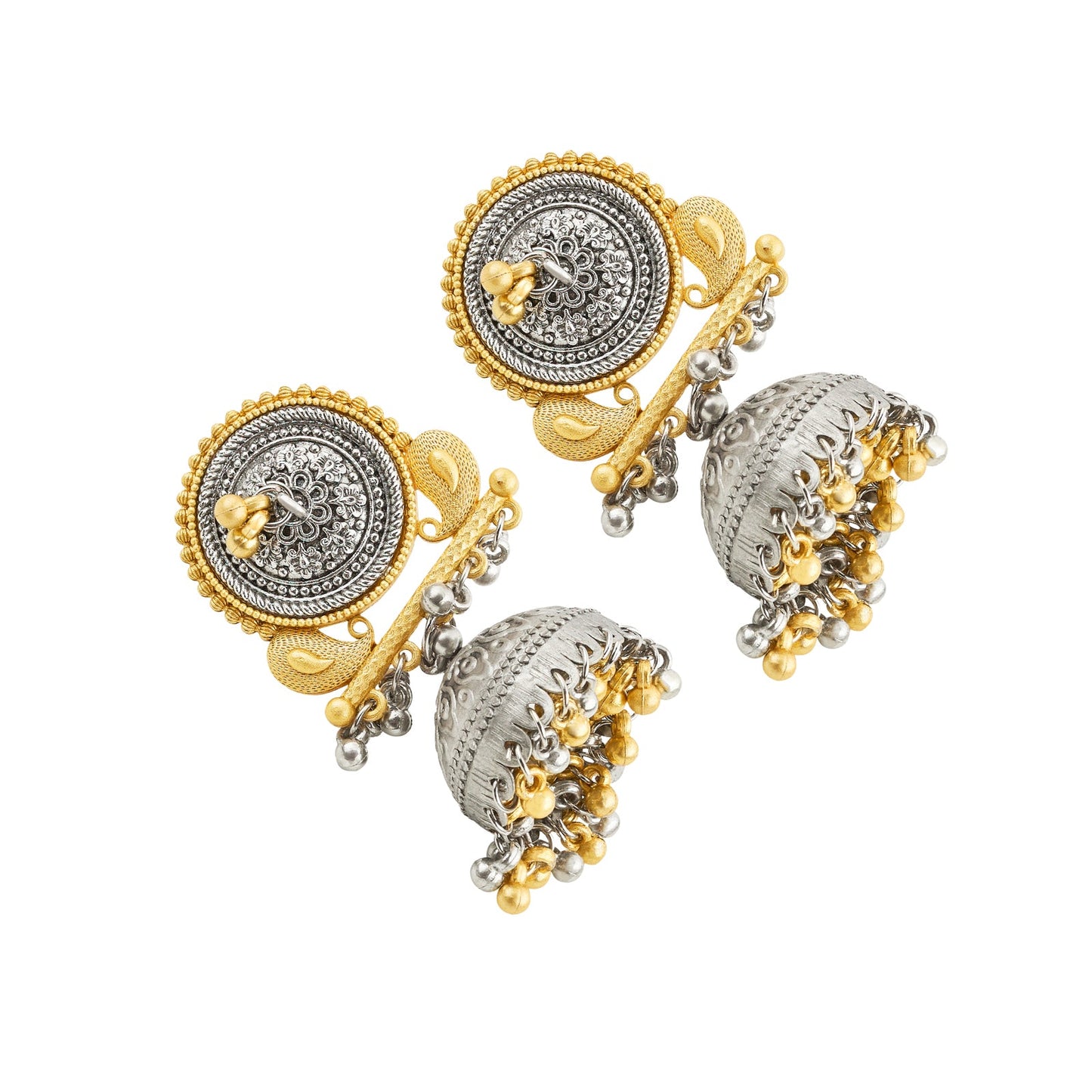 Teejh Zvarna Dual Tone Ghungroo Jhumka