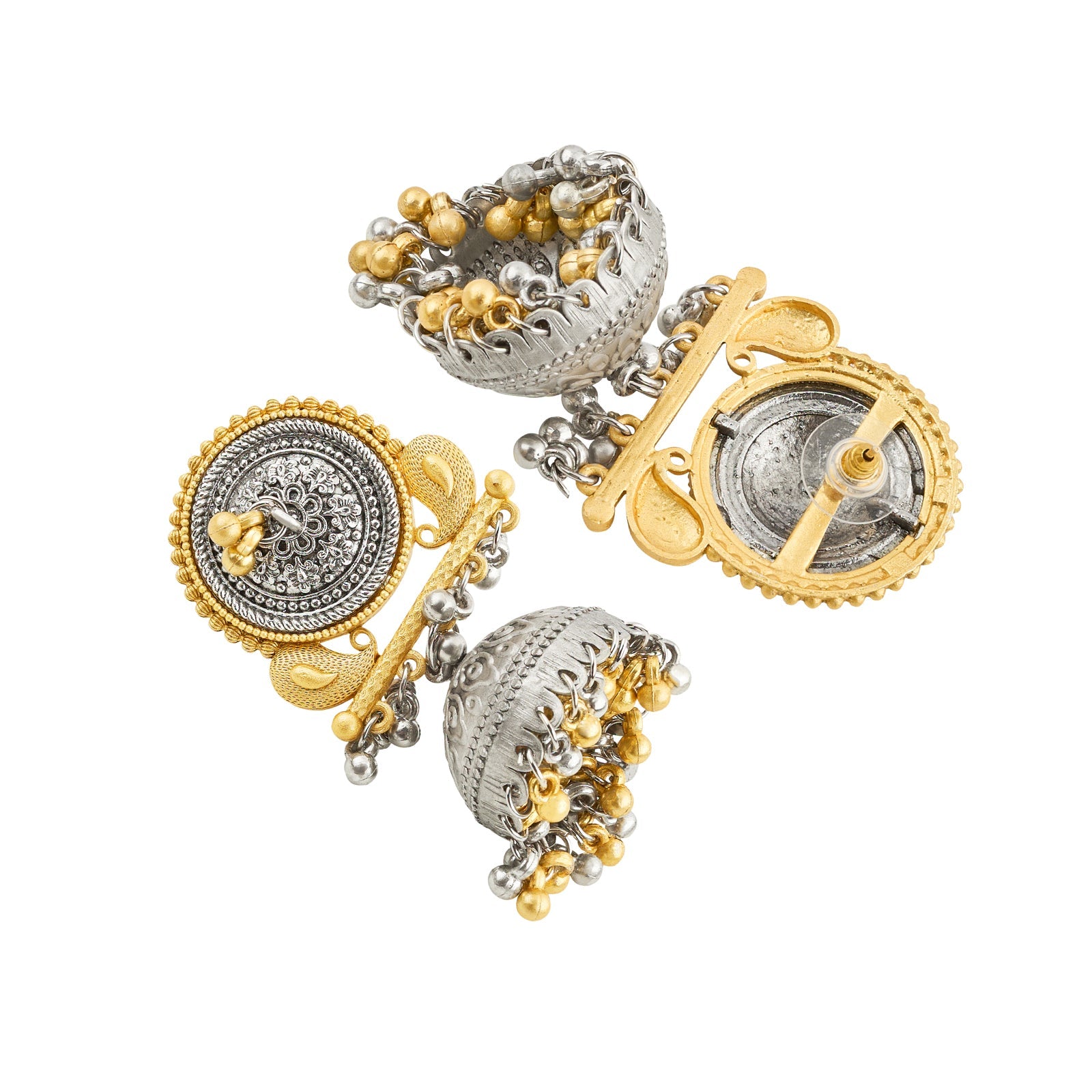 Teejh Zvarna Dual Tone Ghungroo Jhumka