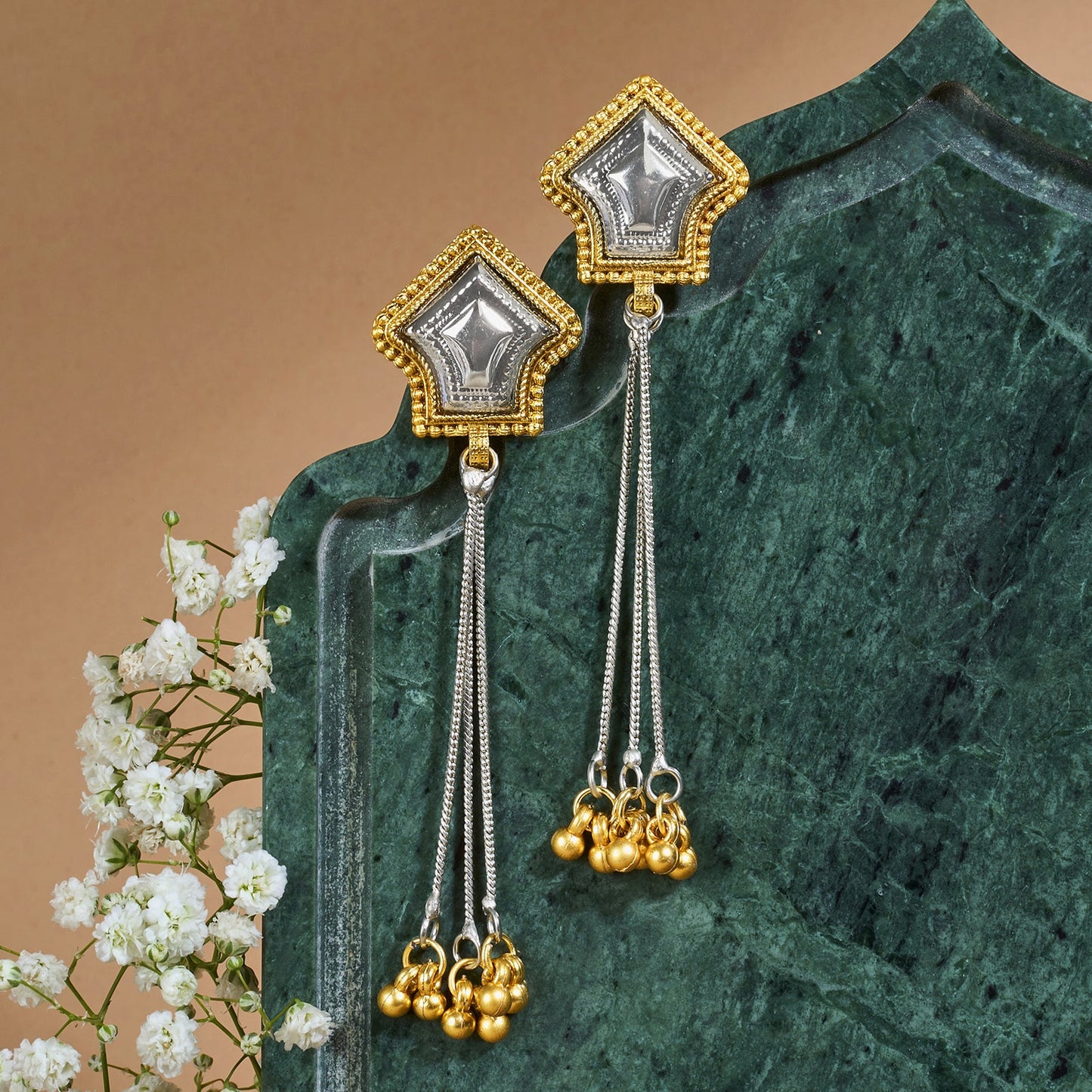 Teejh Riba Dual Tone Ghungroo Danglers