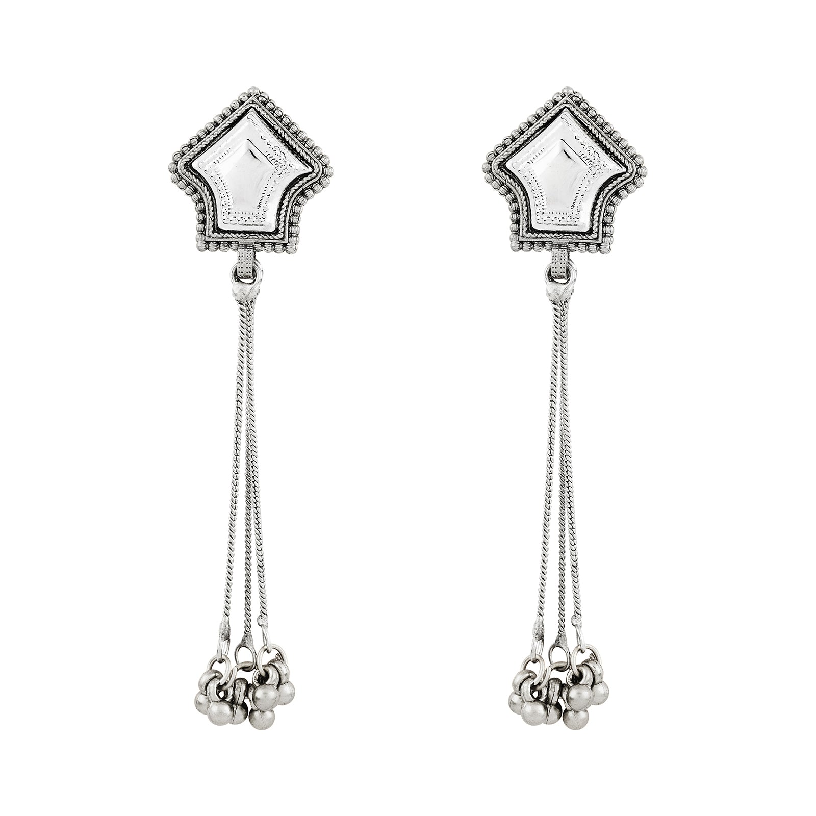 Teejh Riba Silver Ghungroo Danglers