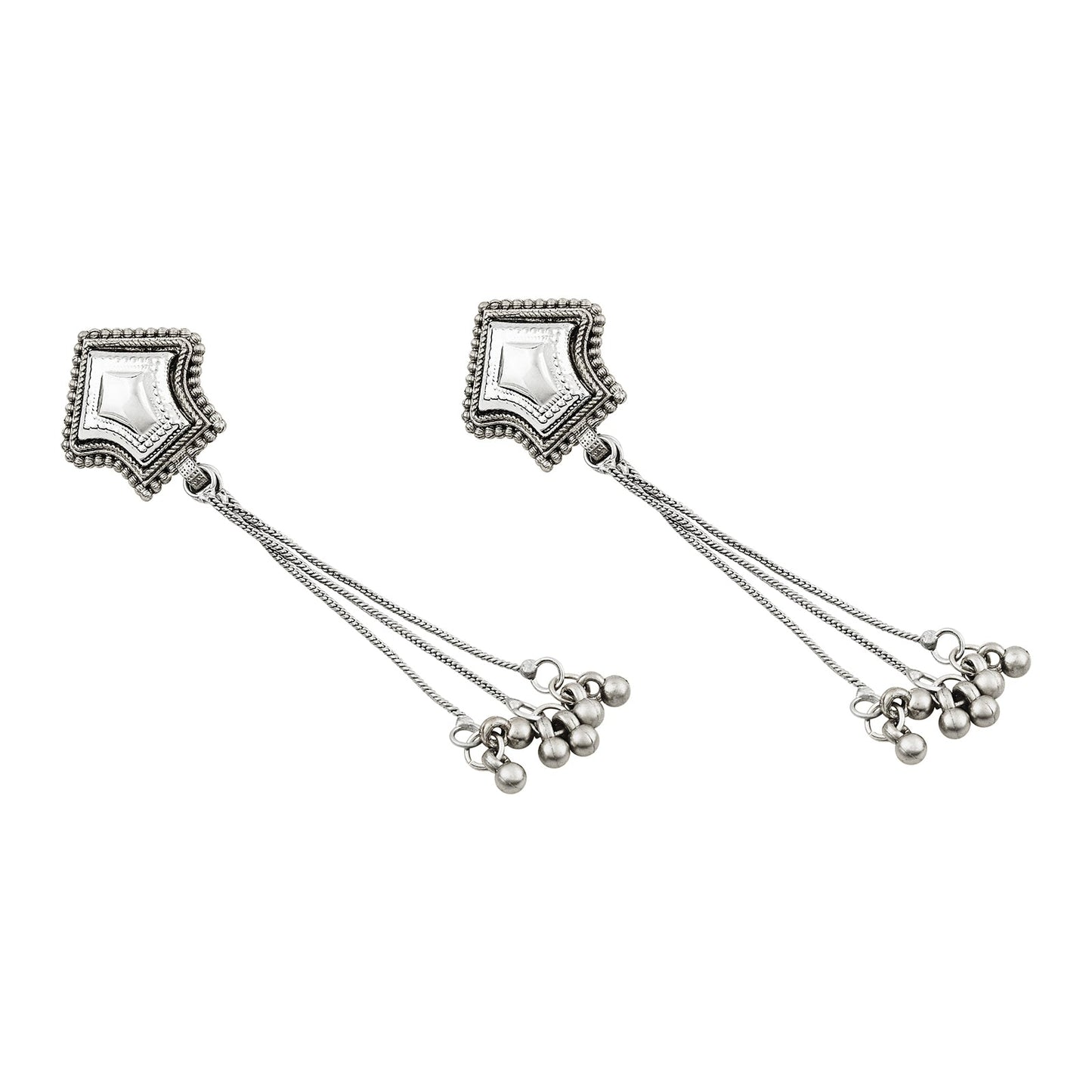 Teejh Riba Silver Ghungroo Danglers
