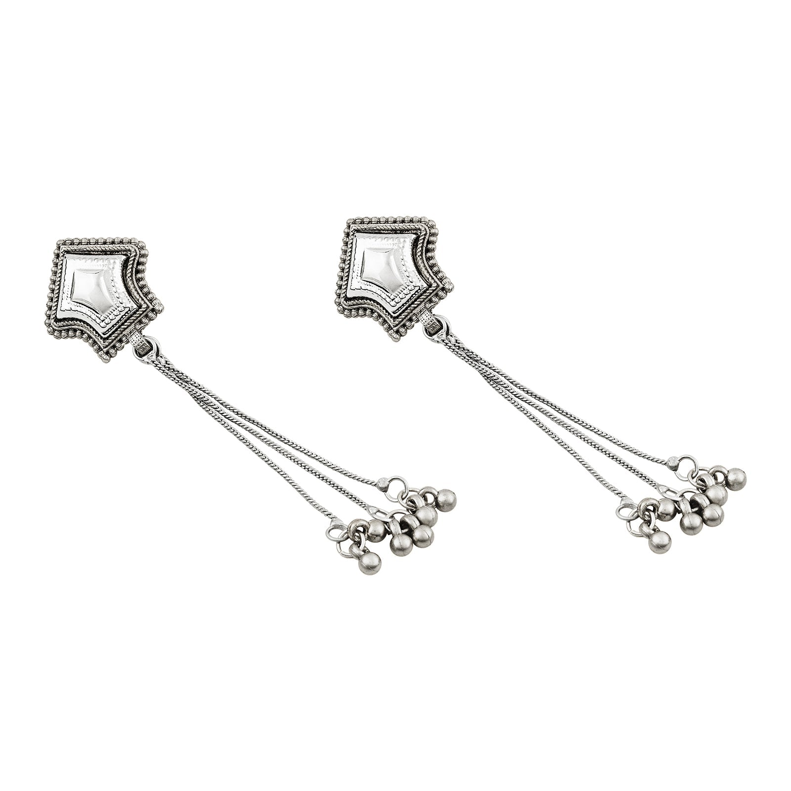 Teejh Riba Silver Ghungroo Danglers
